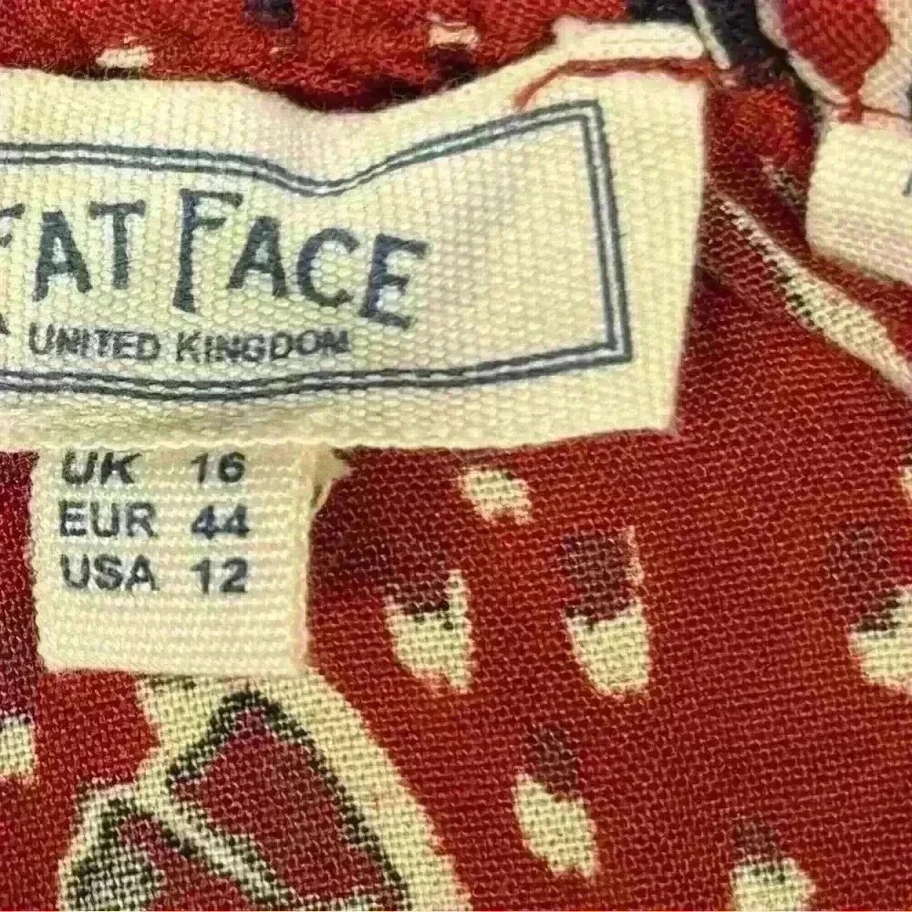 Fat Face FatFace Sian Floral Print Cami Top, Brick Red Size 12 - Picture 4 of 5